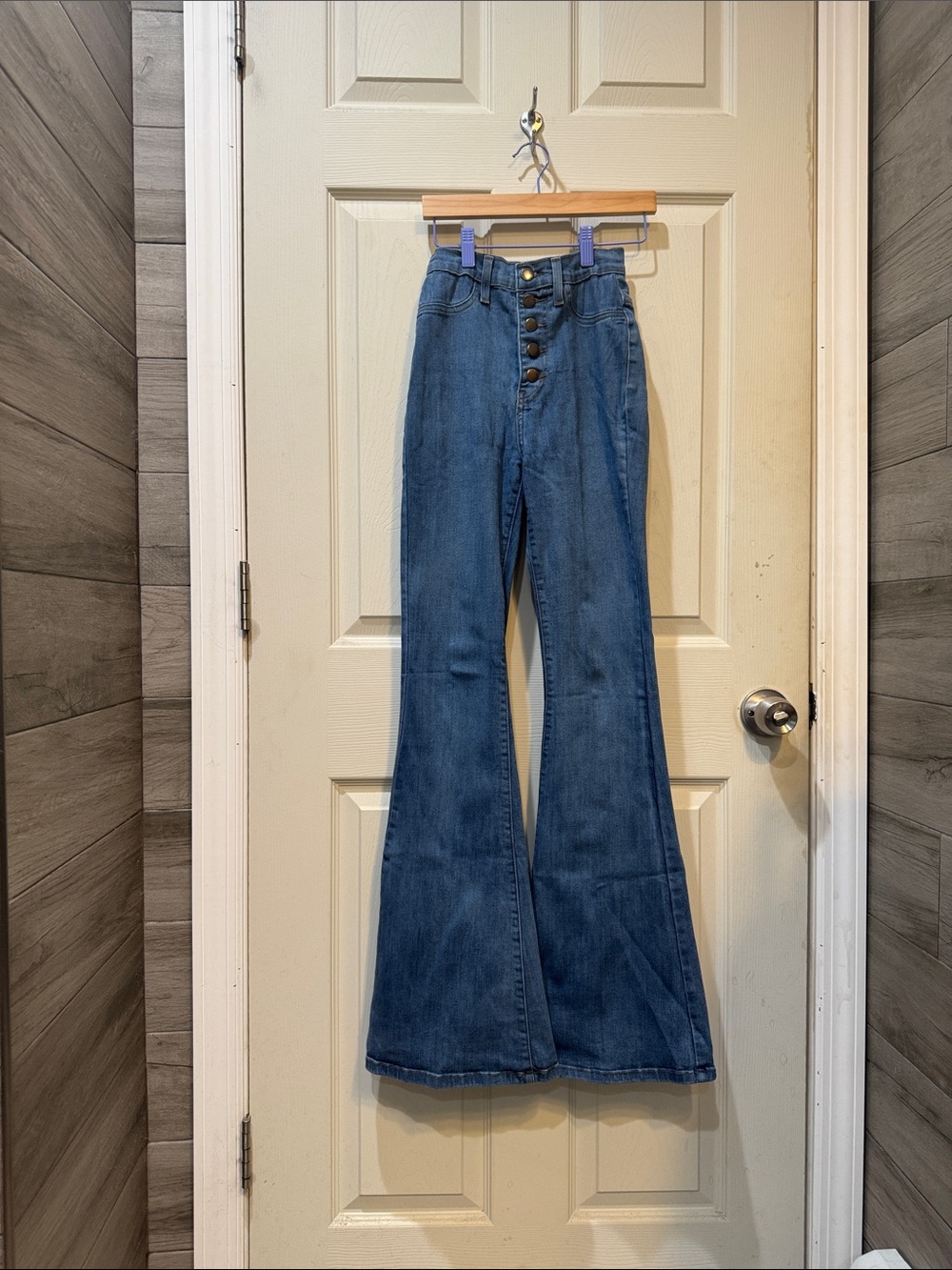 Fashion Nova Dark Blue High-Waist Flare Jeans